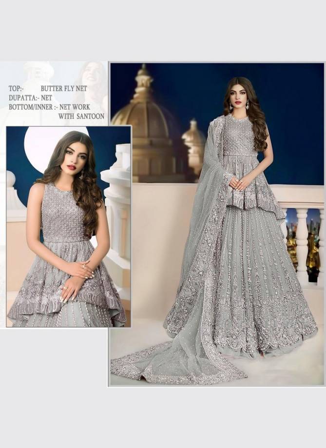 Shree Fabs Latest Fancy Designer Heavy Embroidery Work With Santoon Festive Wear Wedding Wear Butter Fly Net Pakistani Salwar Suit Collection